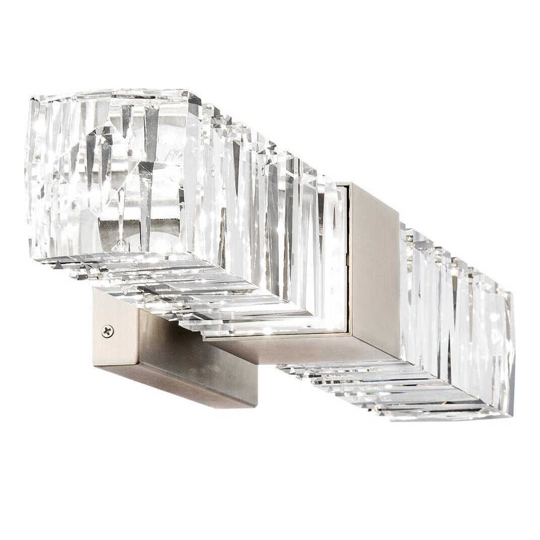 Juliet 2-Light Brushed Nickel Crystal LED Vanity Light