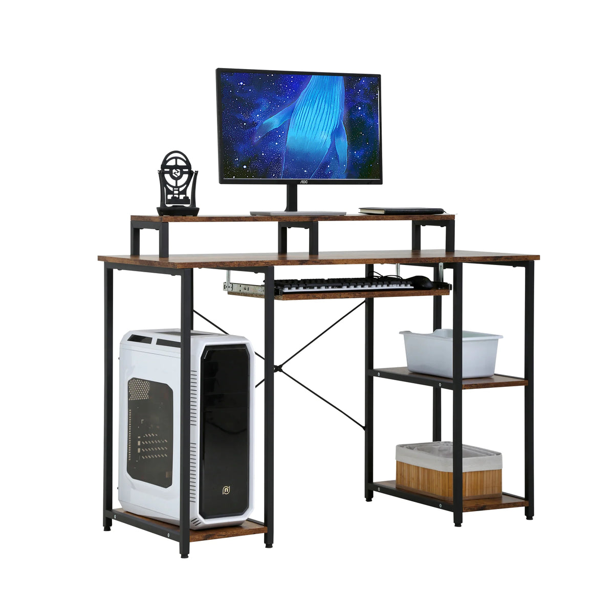 46" Storage Shelves Office Desk