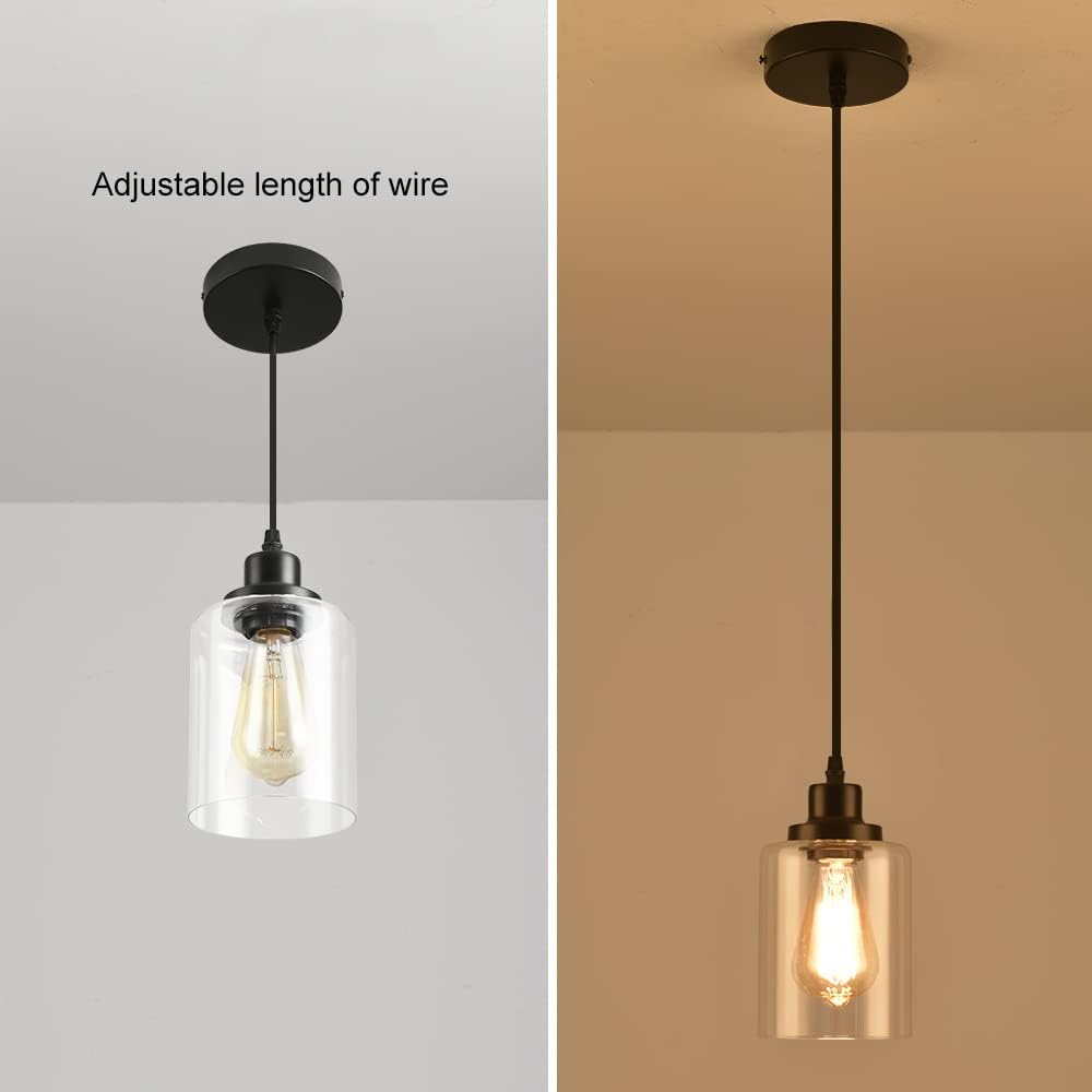 1-Light Industrial Pendant Light with Clear Glass Shade