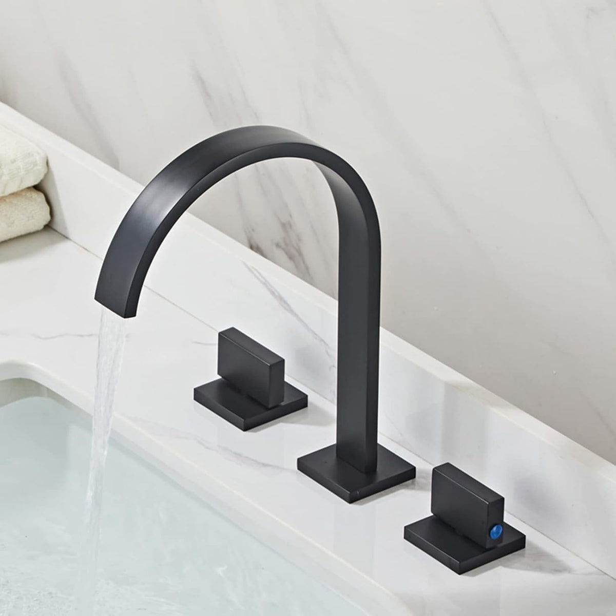 Gooseneck Widespread Bathroom Faucet