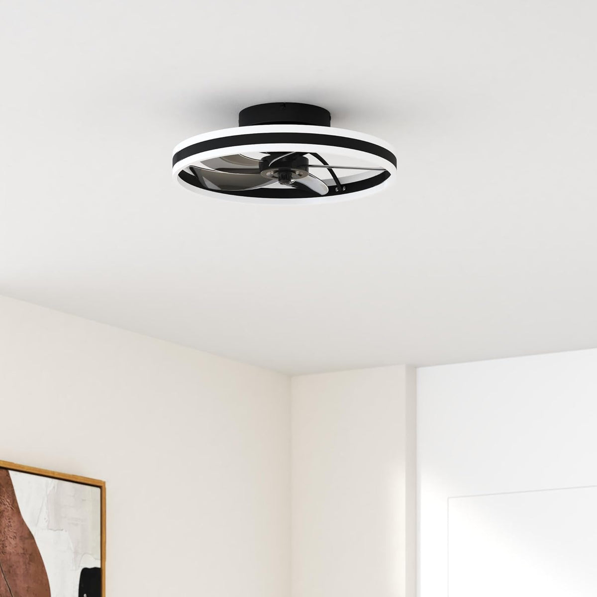 Modern Low Profile Ceiling Fan with Light
