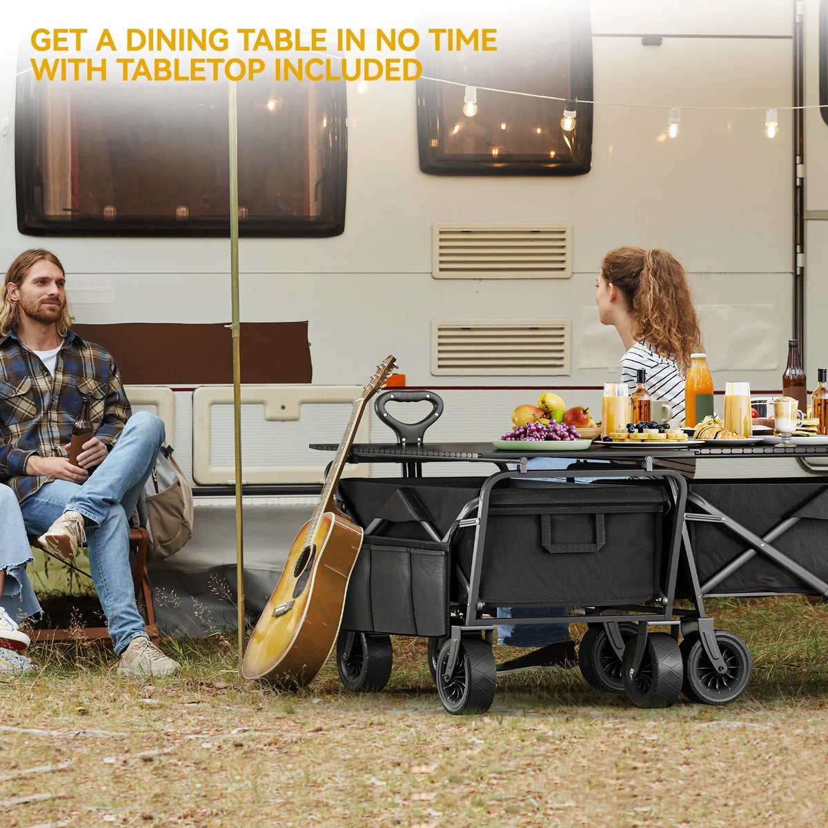 Heavy Duty Collapsible Wagon Cart, Black