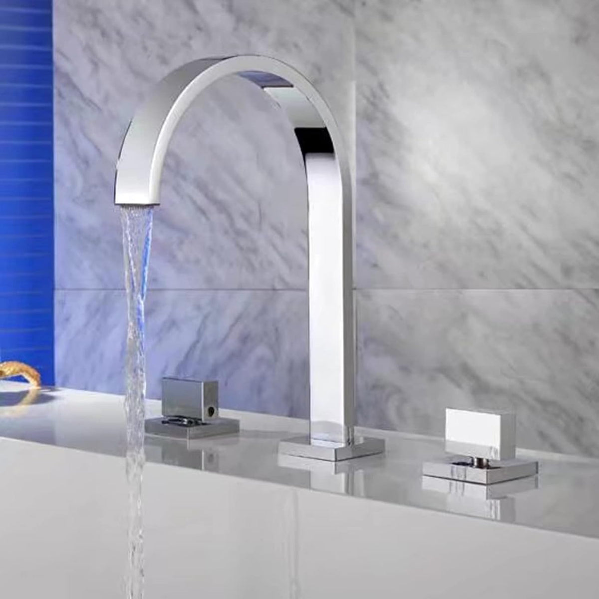 Gooseneck Widespread Bathroom Faucet