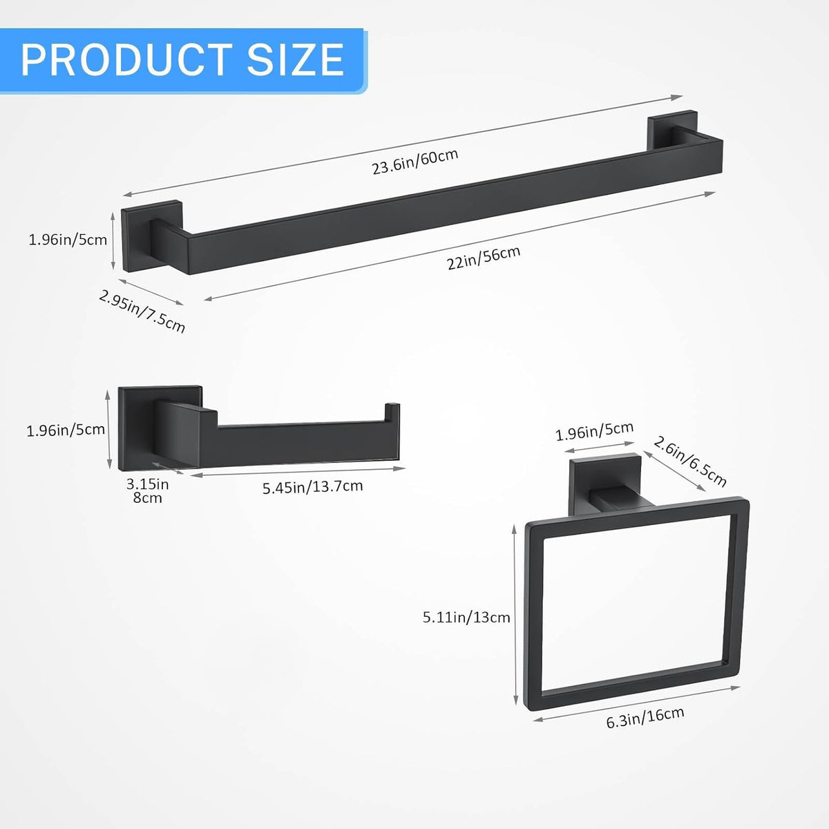 3 Piece Towel Bar Set