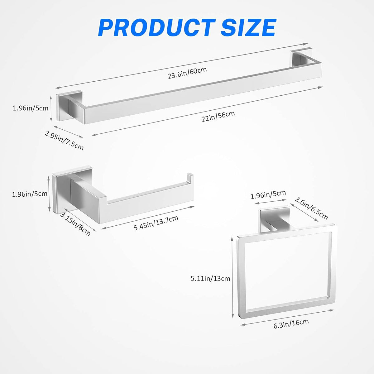 3 Piece Towel Bar Set