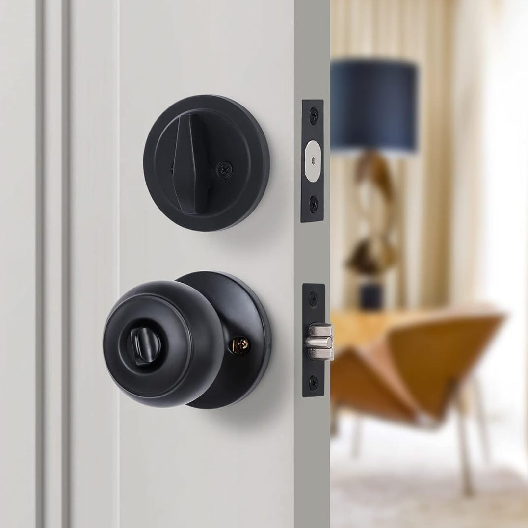 Black Keyed Alike Entry Door Knob with Lock