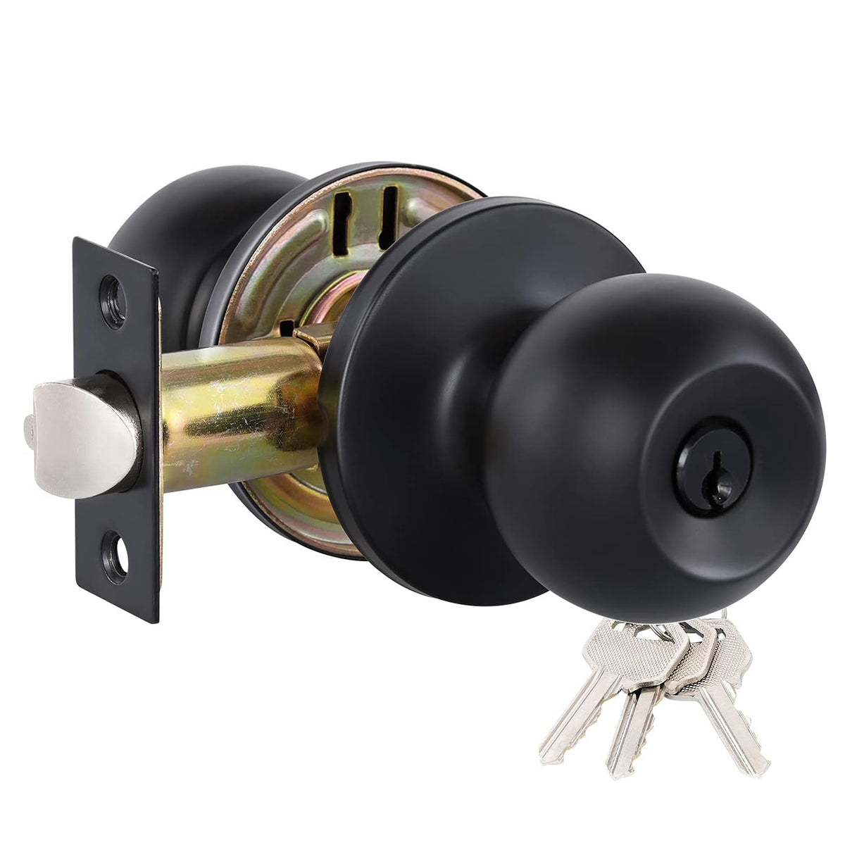Black Keyed Alike Entry Door Knob with Lock