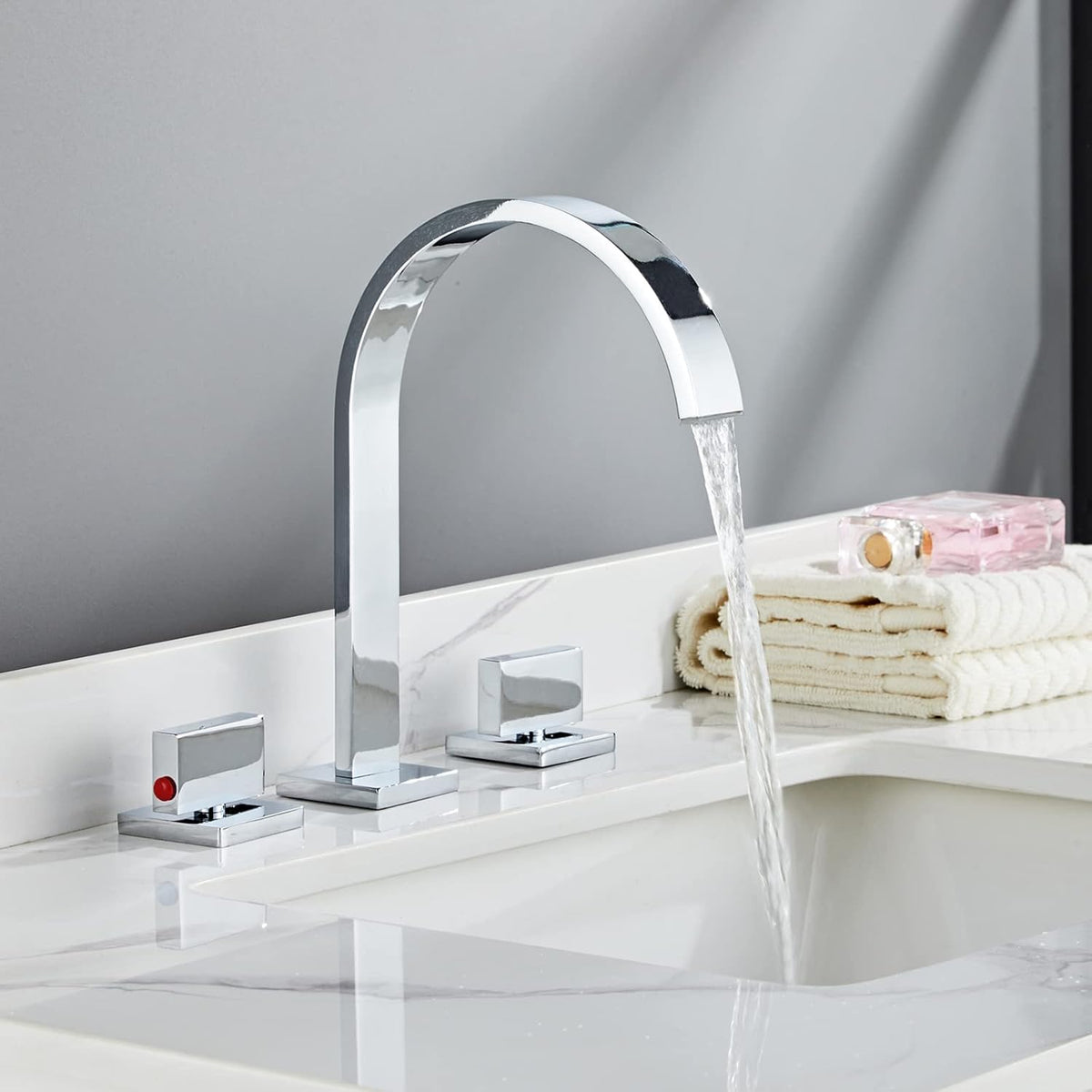 Gooseneck Widespread Bathroom Faucet