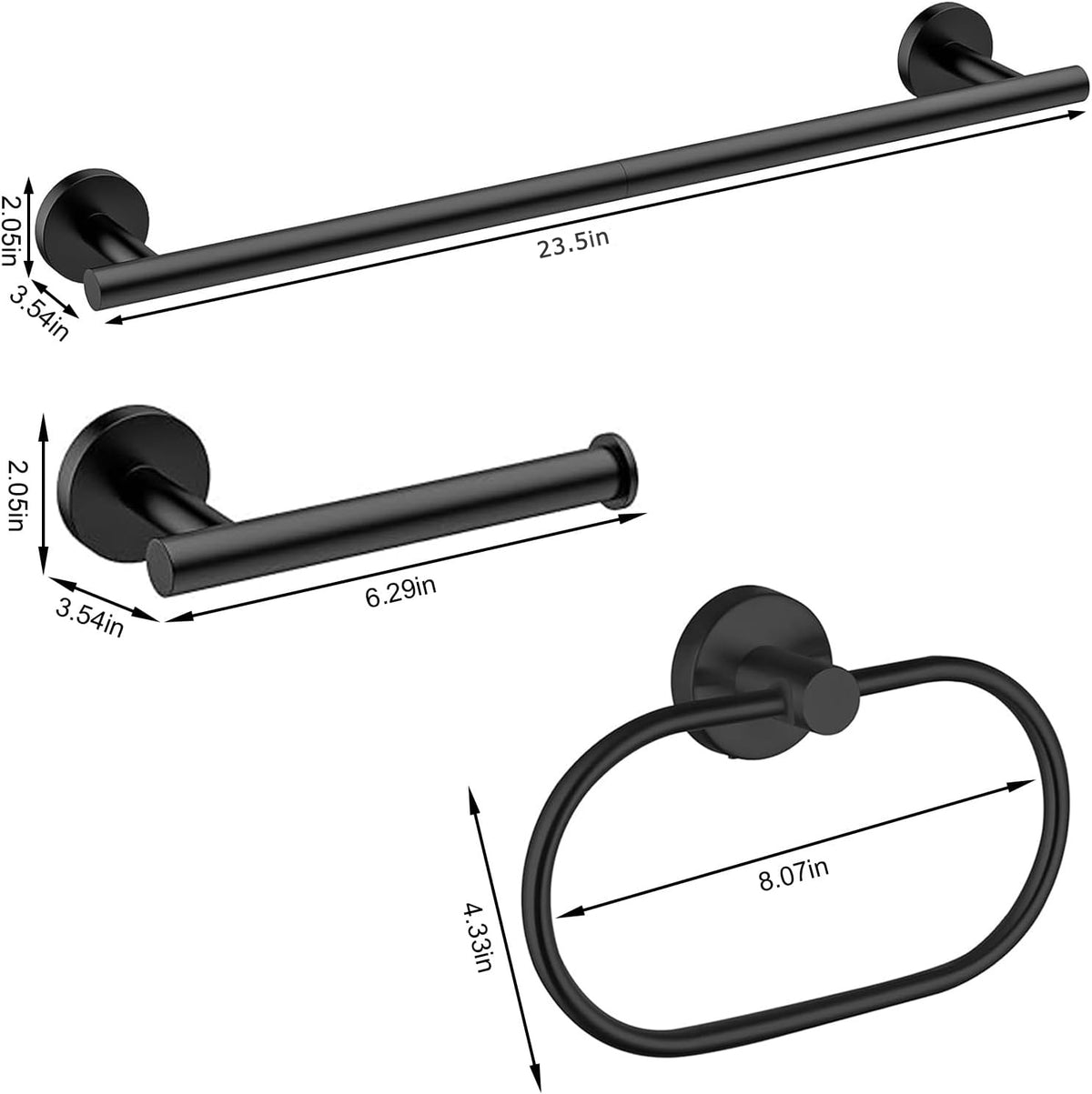 3 Pieces Bathroom Towel Bar Set