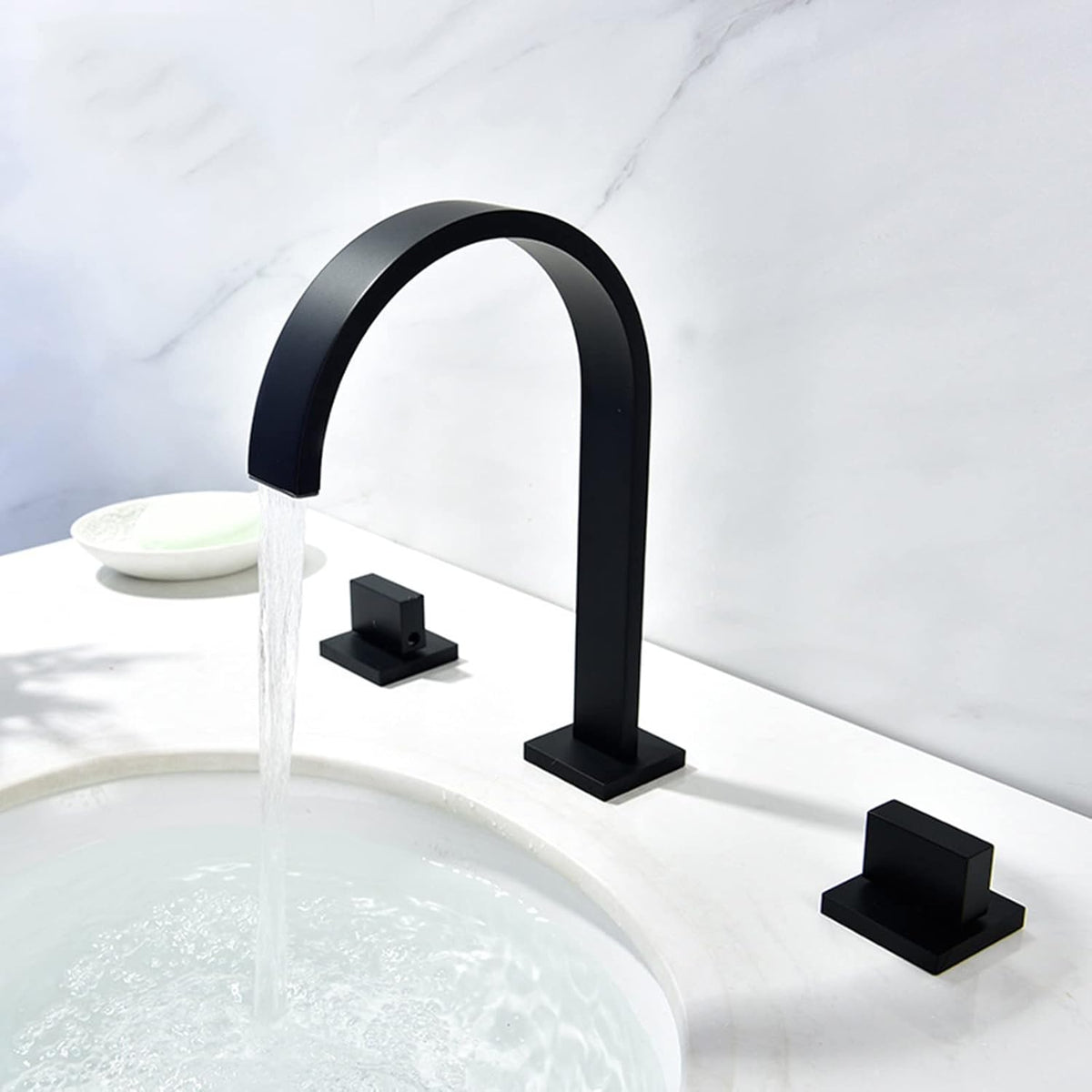 Gooseneck Widespread Bathroom Faucet