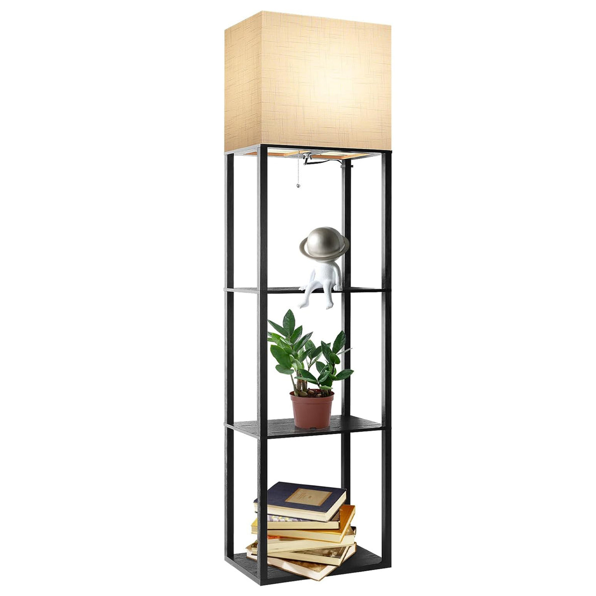 Floor Lamp with 4 Shelves, 3 CCT