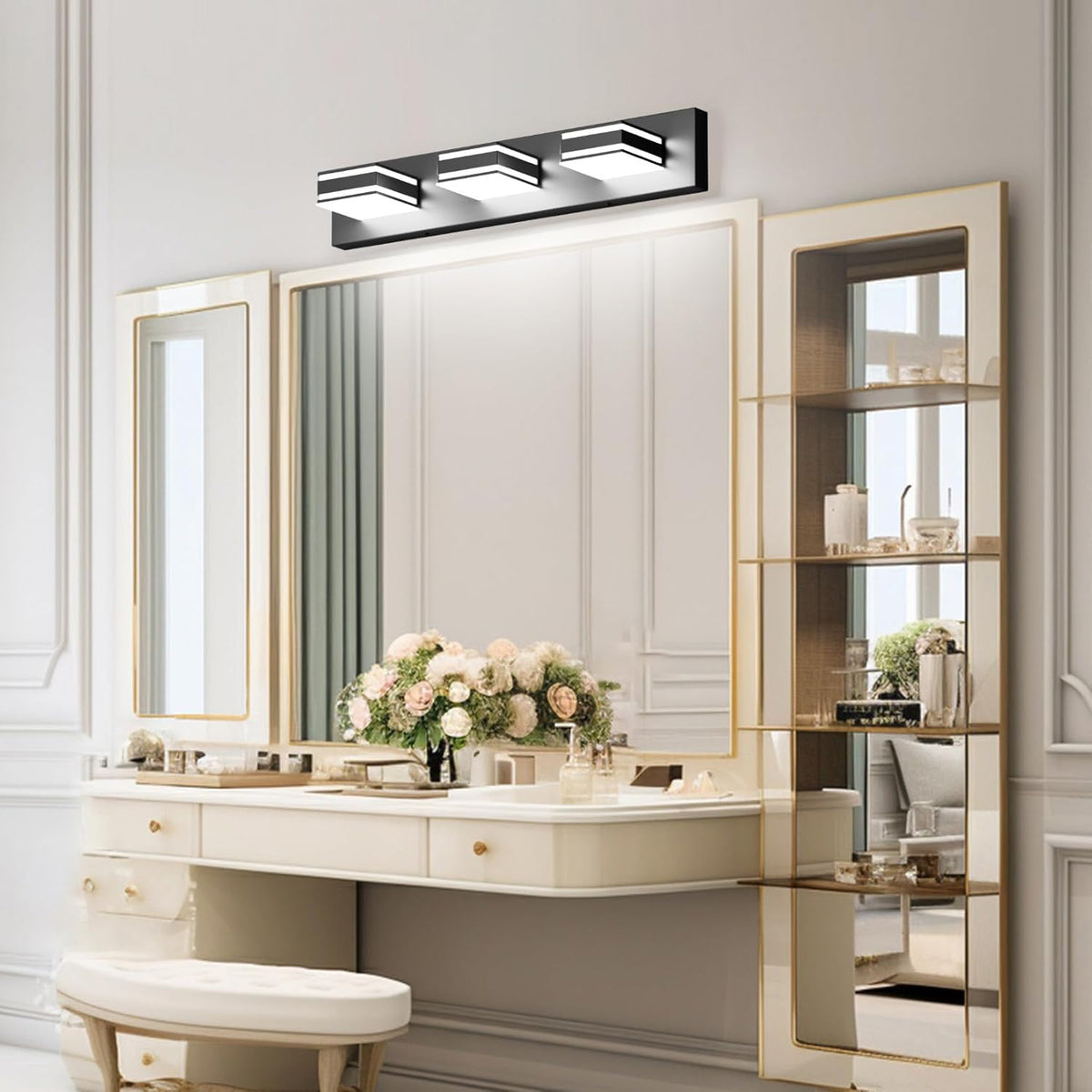 24" LED 3-Light Dimmable Modern Bathroom Vanity Light Fixtures, 3CCT