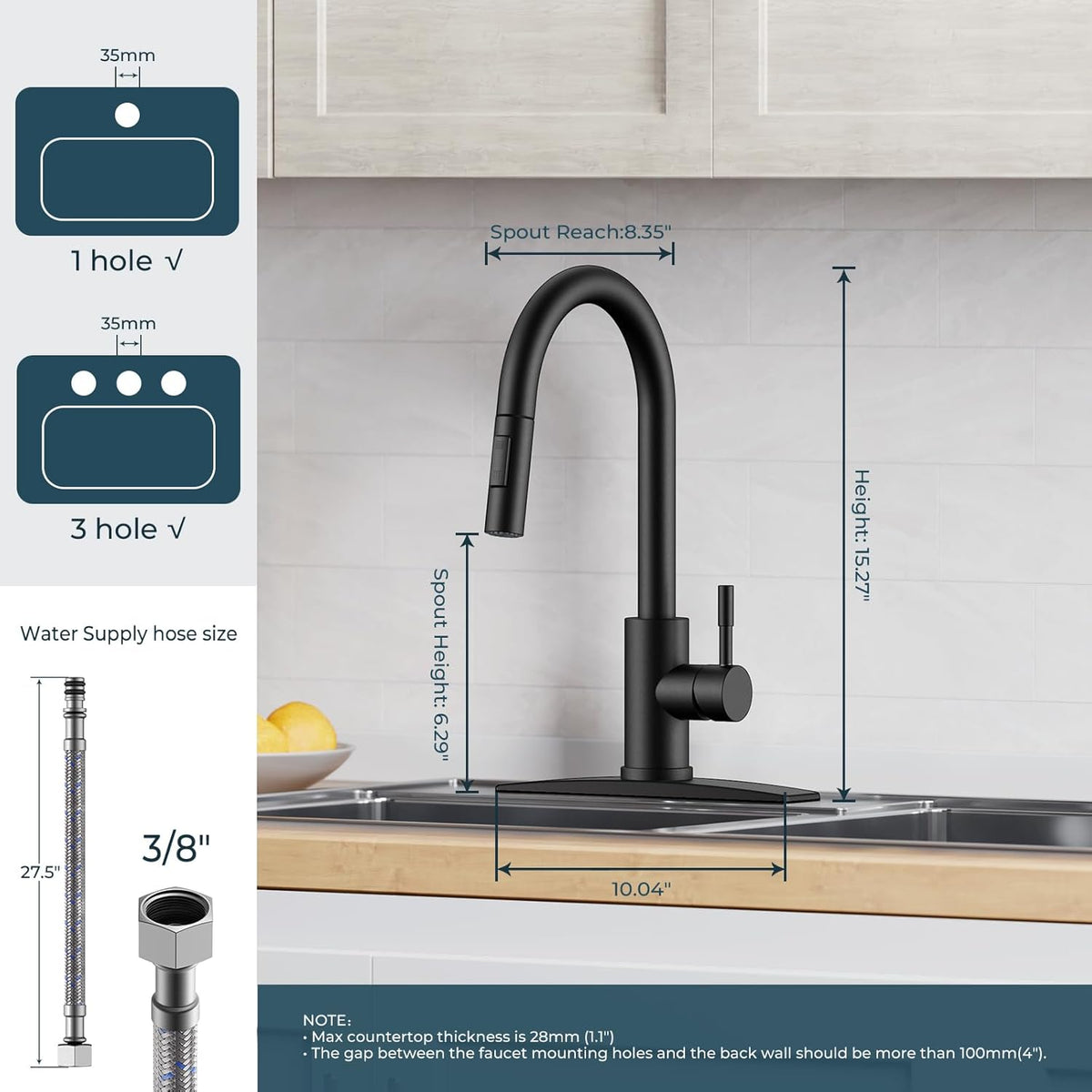 Classic Kitchen Faucet with Pull Down Sprayer