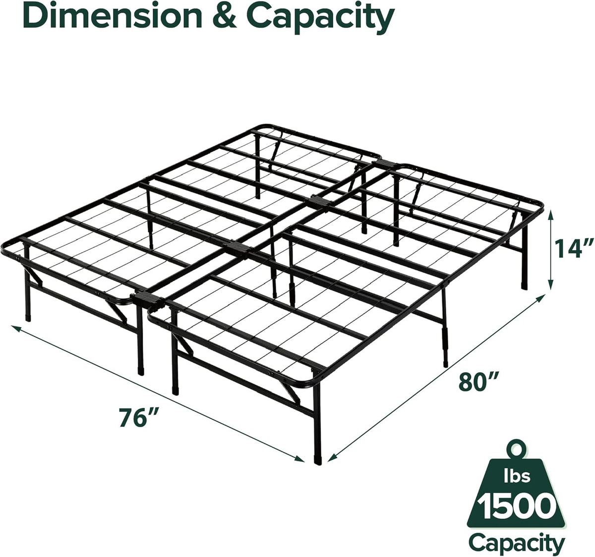 King Bed Frame with Underbed Storage Space