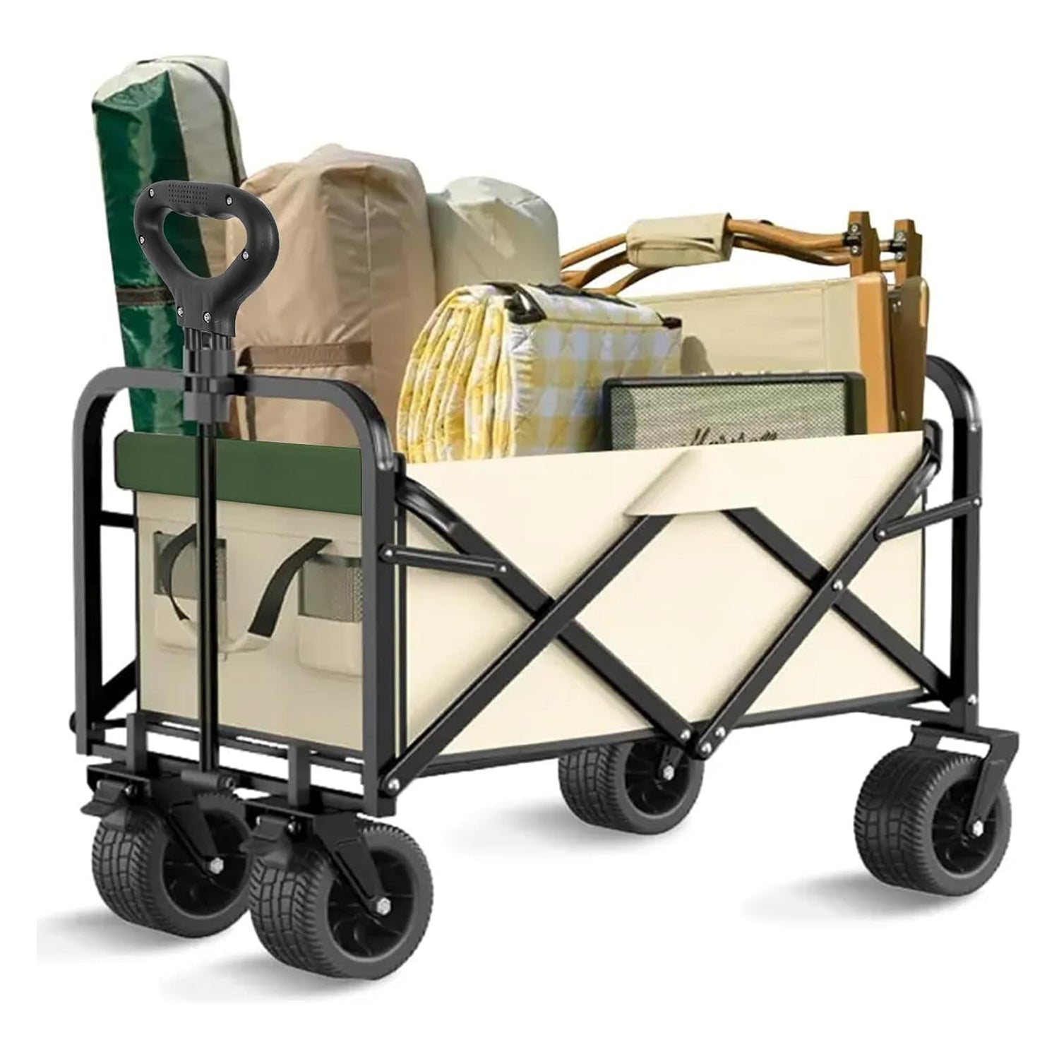 Heavy Duty Collapsible Wagon Cart, Beige