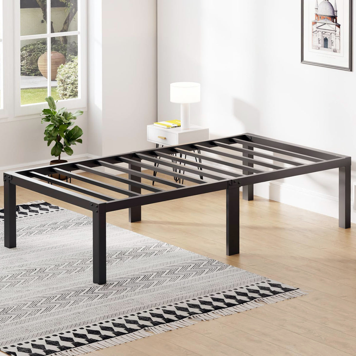 Heavy Duty Twin Metal Bed Frame Noise-Free