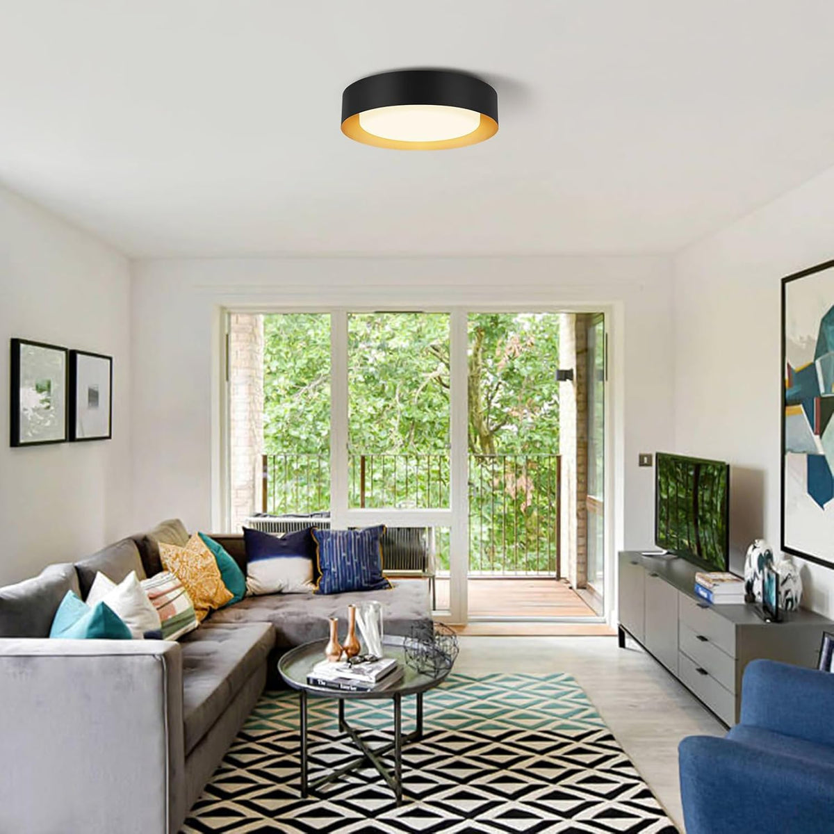 Black and Gold Metal Ceiling Lights, 3 CCT, Dimmable