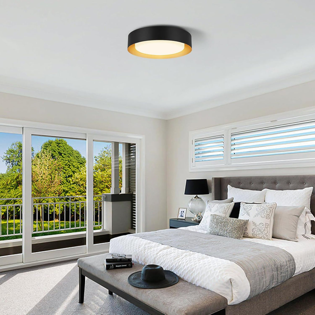 Black and Gold Metal Ceiling Lights, 3 CCT, Dimmable