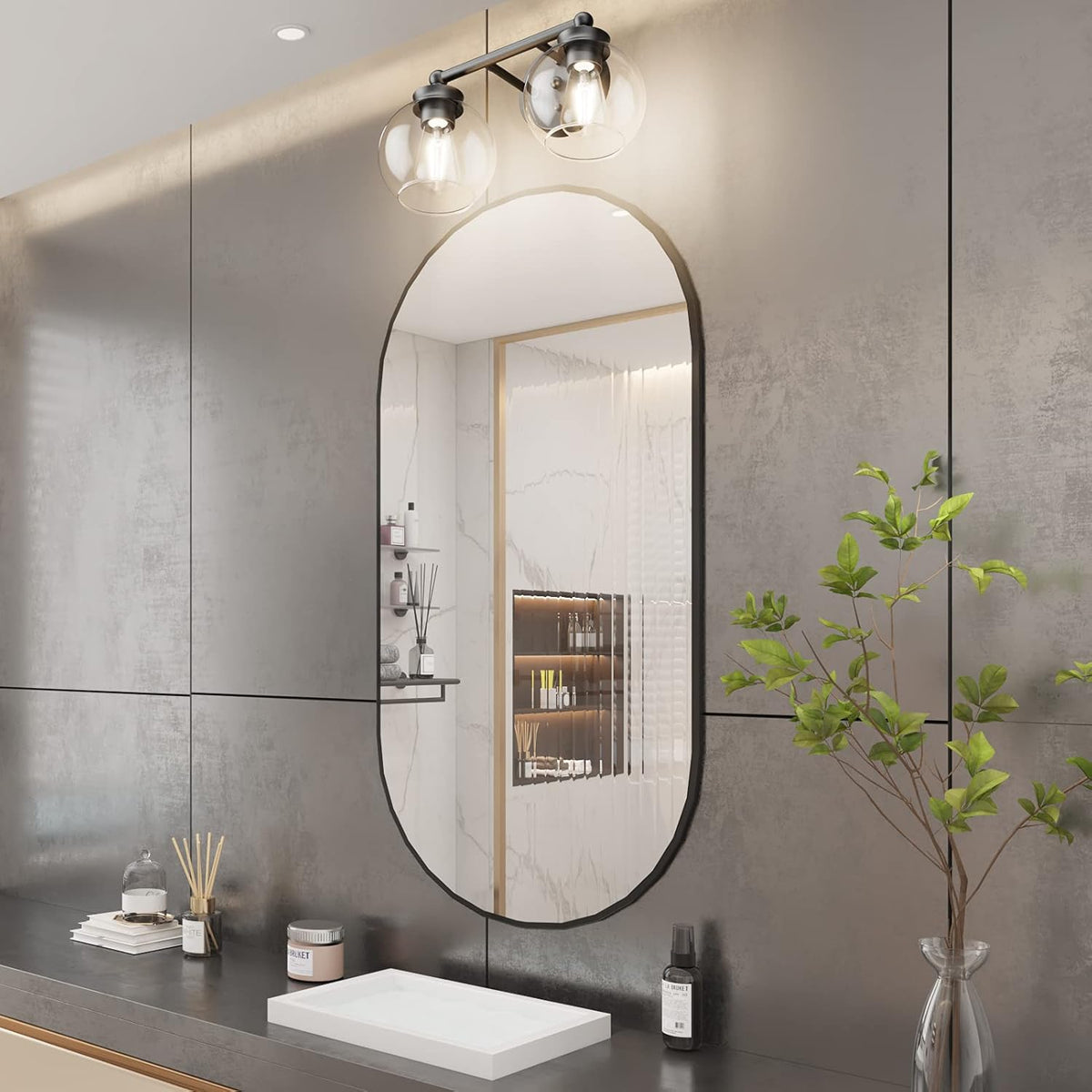 2-Light Modern Bathroom Vanity Light