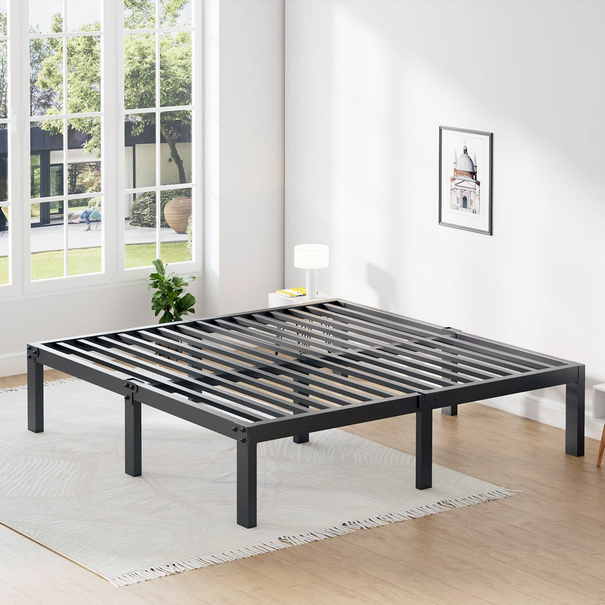 Heavy Duty King Metal Bed Frame Noise-Free