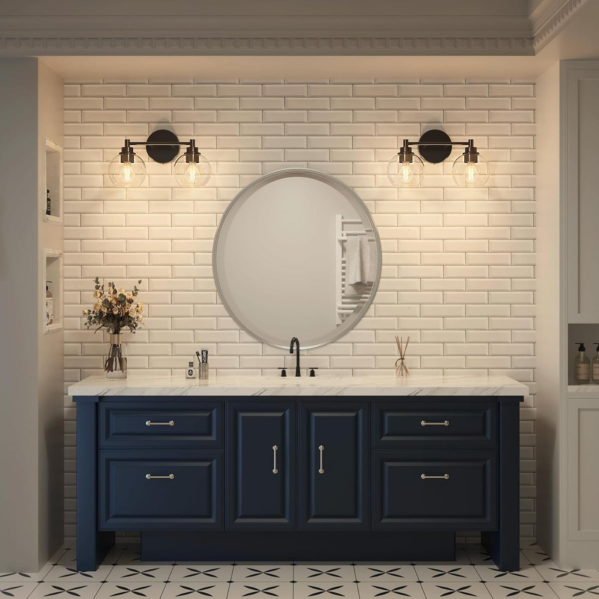 2-Light Modern Bathroom Vanity Light