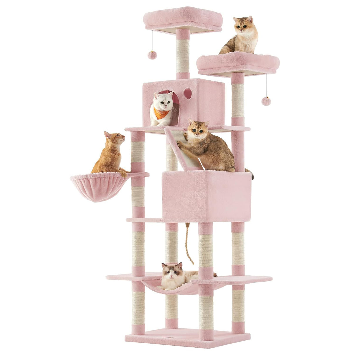 81 Inches Cat Tree Tower, Pink