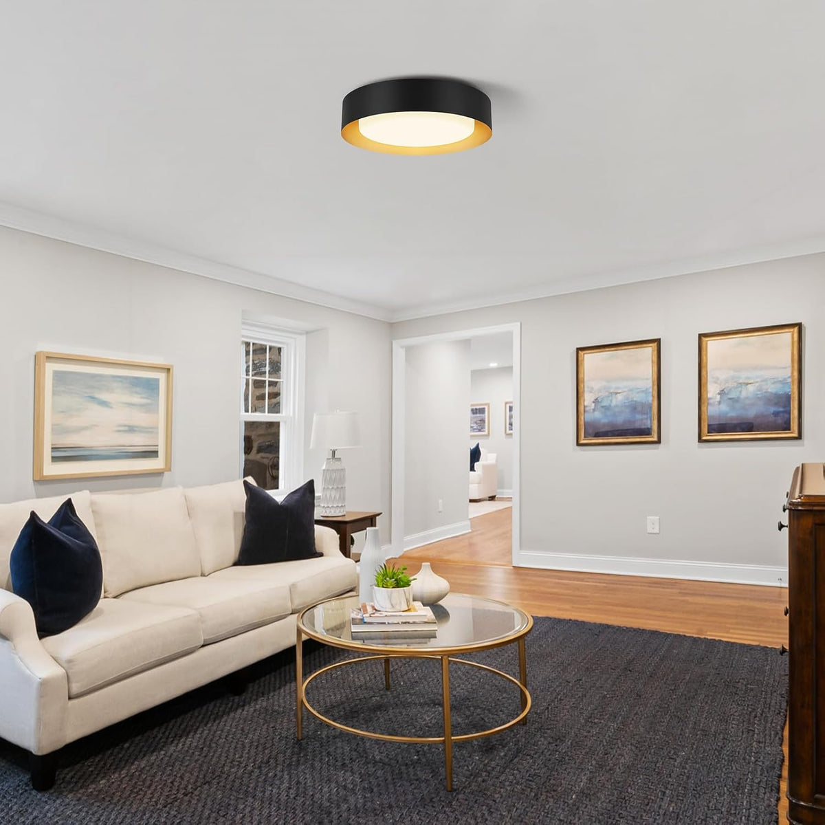 Black and Gold Metal Ceiling Lights, 3 CCT, Dimmable