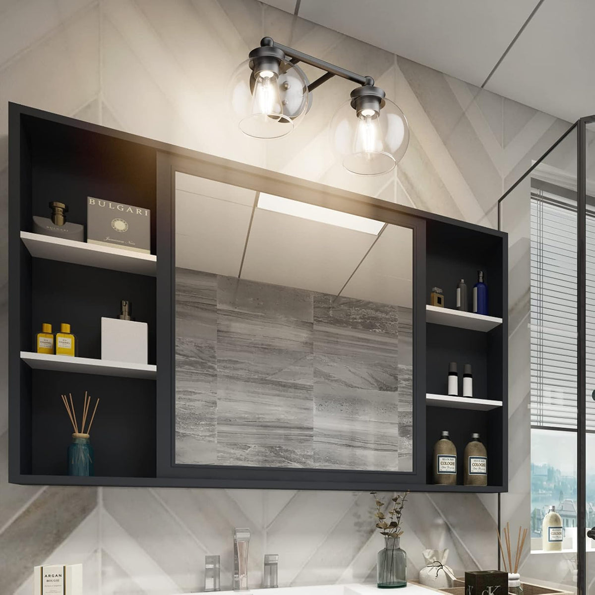 2-Light Modern Bathroom Vanity Light