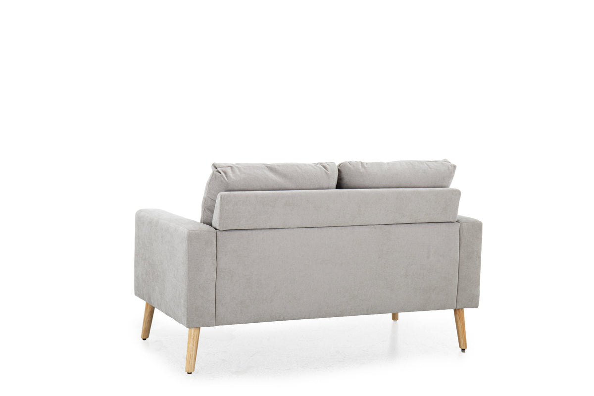 Eameson Mid-Century Inspired 2-Seater Loveseat Sofa, Gray Fabric