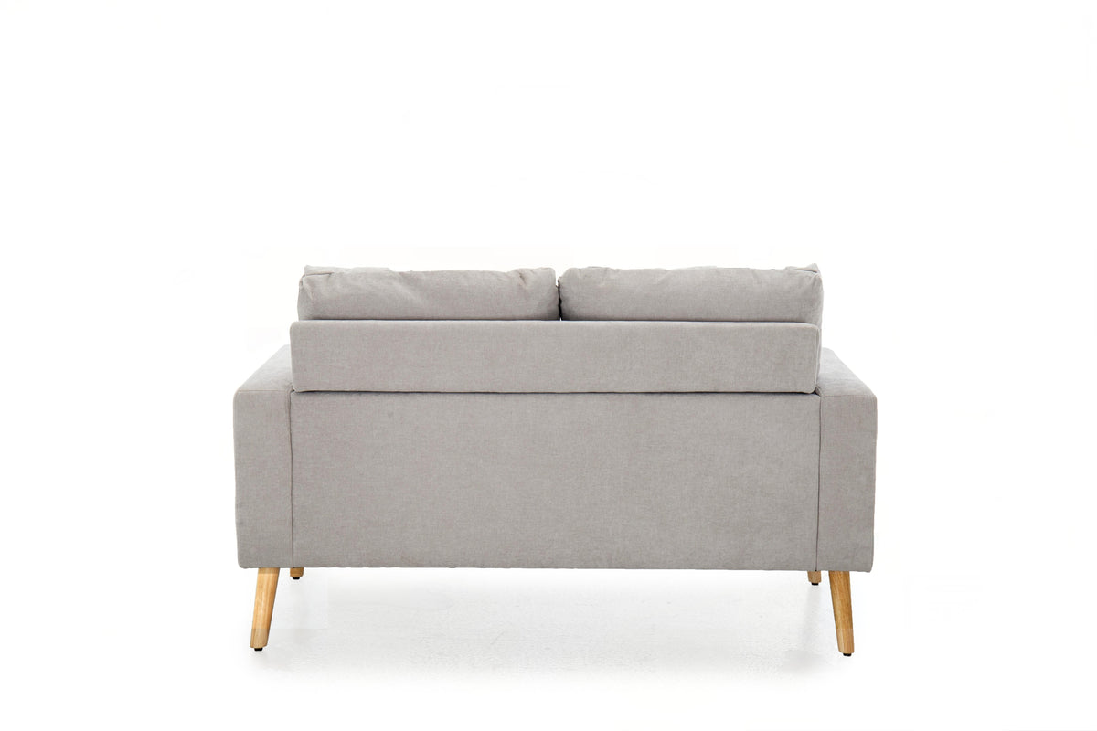 Eameson Mid-Century Inspired 2-Seater Loveseat Sofa, Gray Fabric