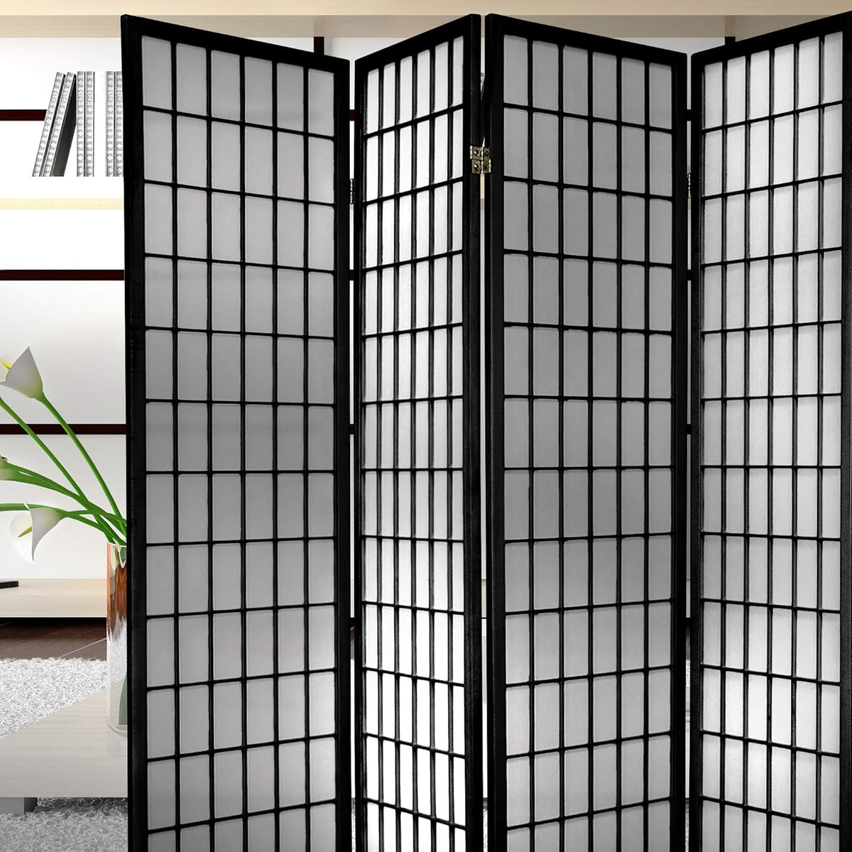 Classical Japanese Style 4 Panels Room Divider