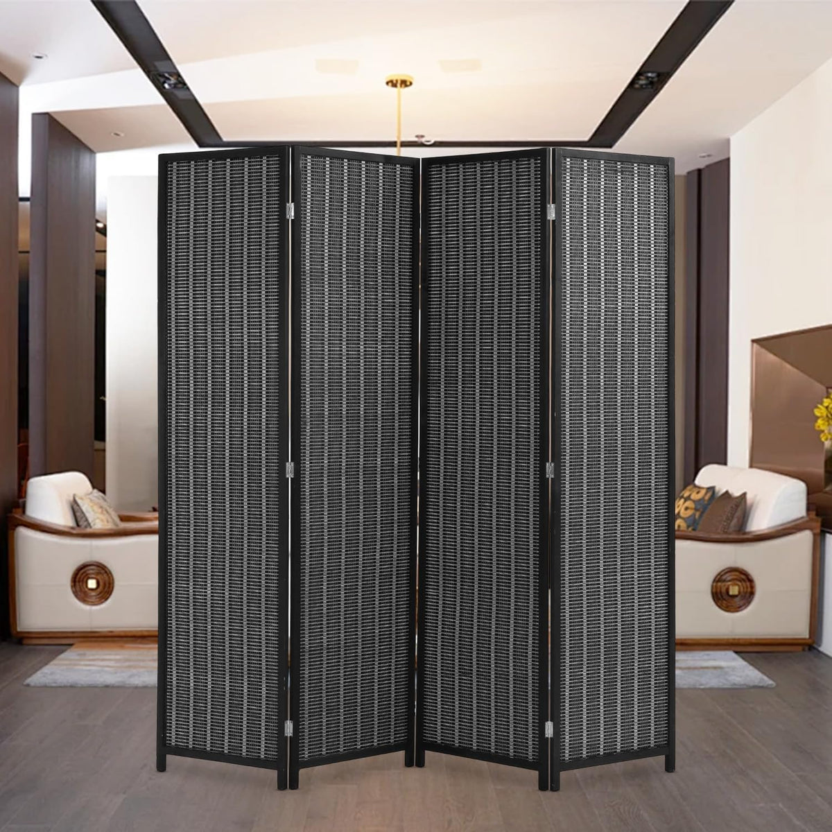 Bamboo Japanese Style 4 Panels Panels Room Divider