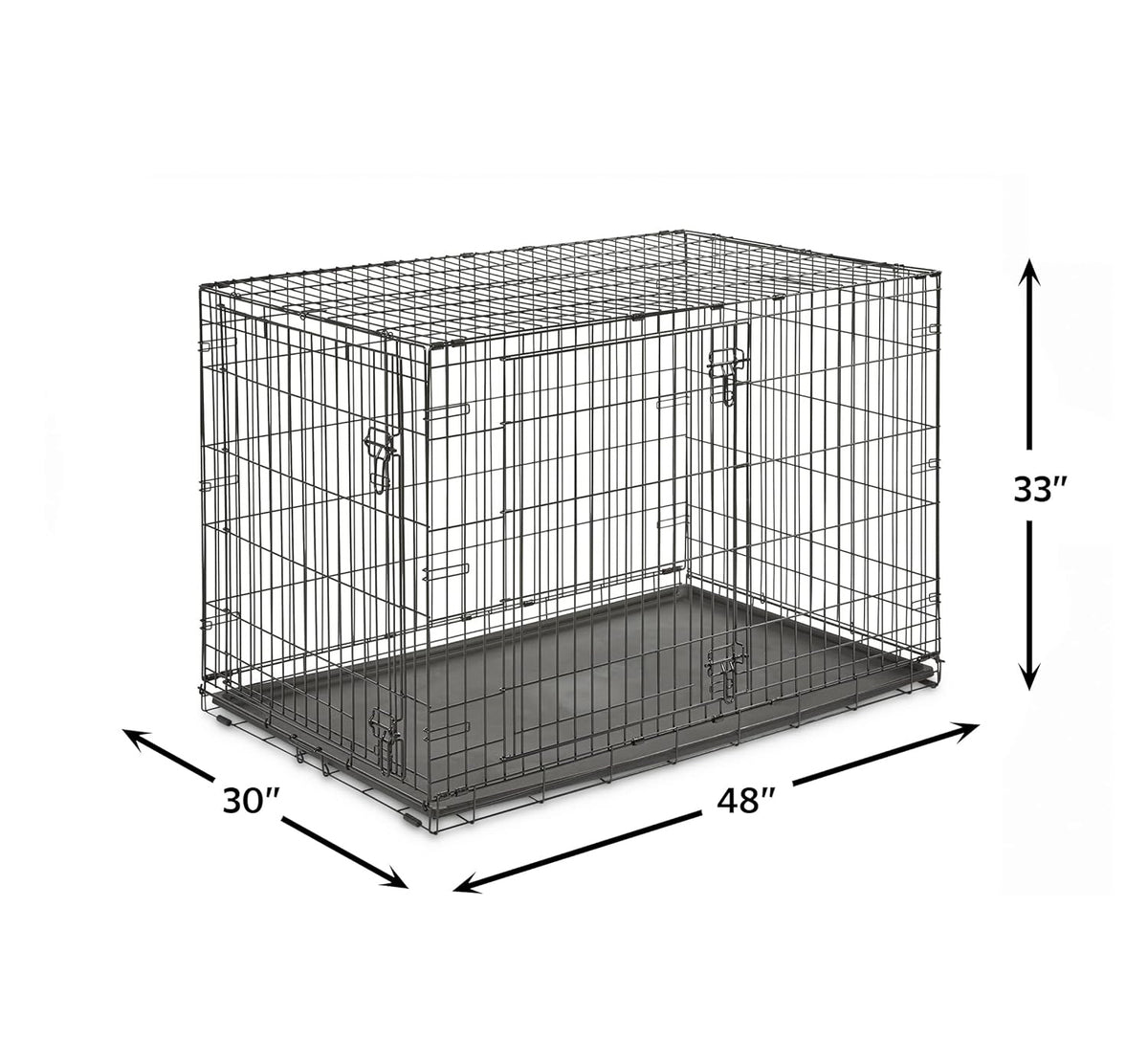 48" Double Door Folding Dog Cage