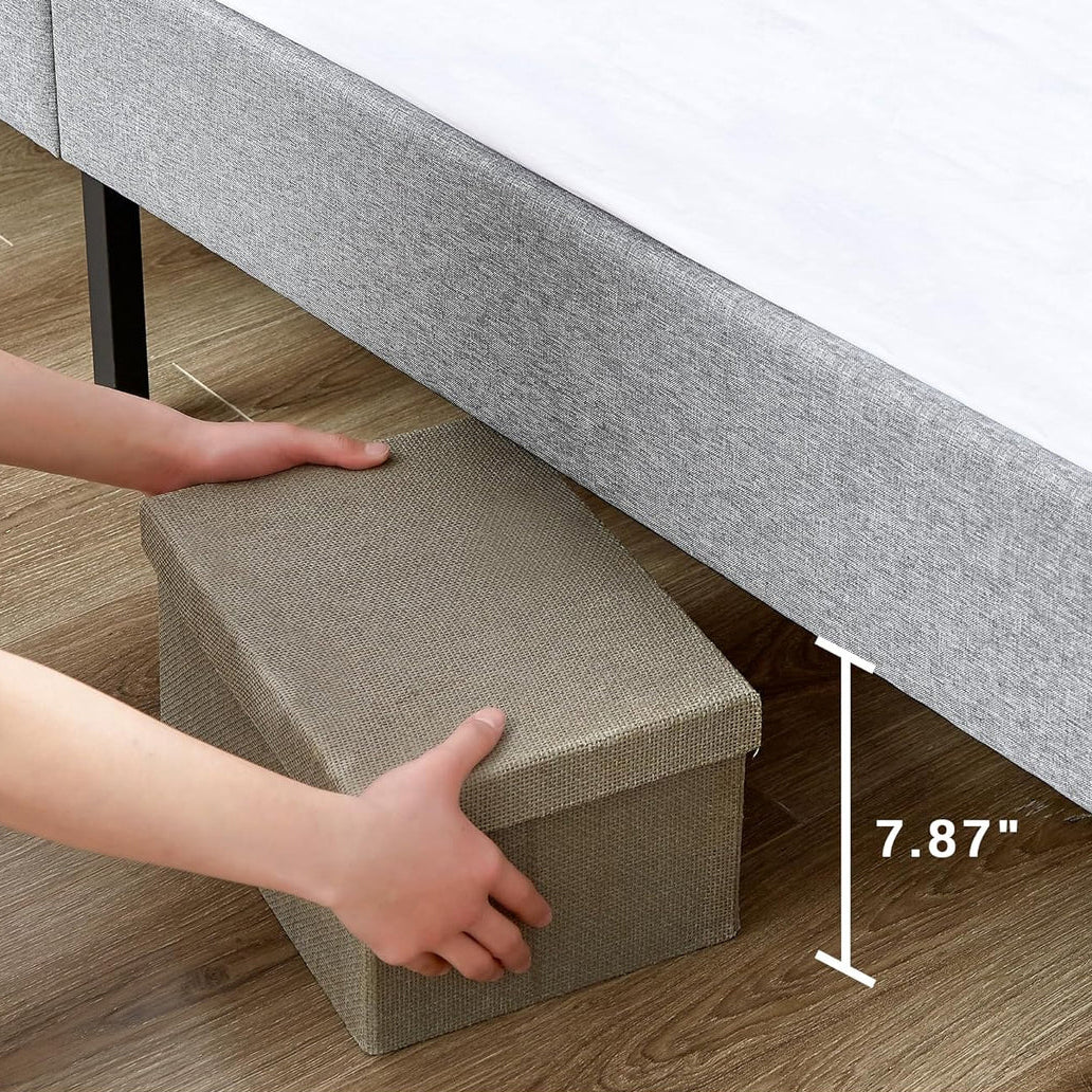 Full Bed Frame Upholstered Platform with Adjustable Diamond Tufted Headboard