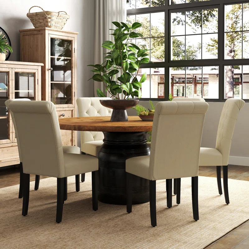 Ashley Premium Tufted Dining Chair, Beige