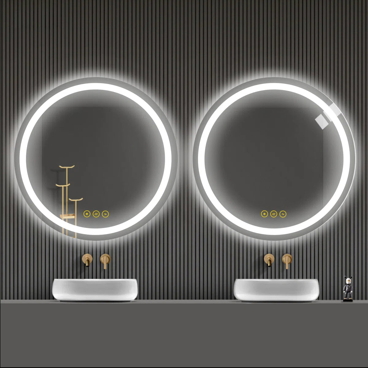 Round LED Bathroom Mirror - Dimmable, Anti-Fog, 3 CCT