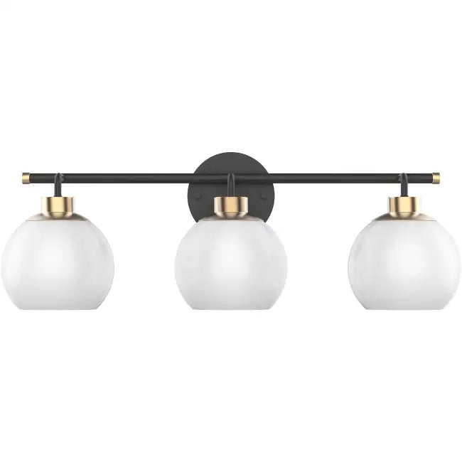 3-Light Black and Gold Vanity Light