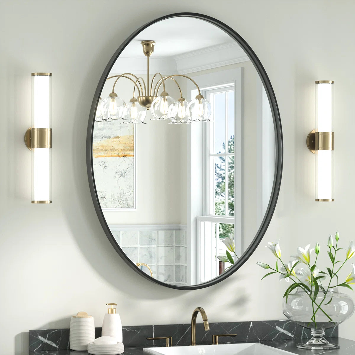 Oval LED Wall Mirror With Defogger, 3CCT