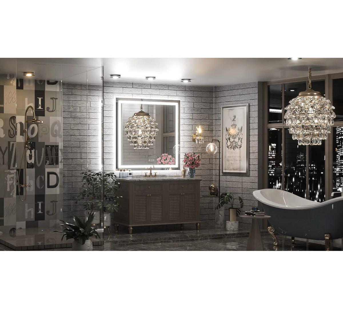 Square LED Bathroom Mirror - Dimmable, Anti-Fog, 3 CCT