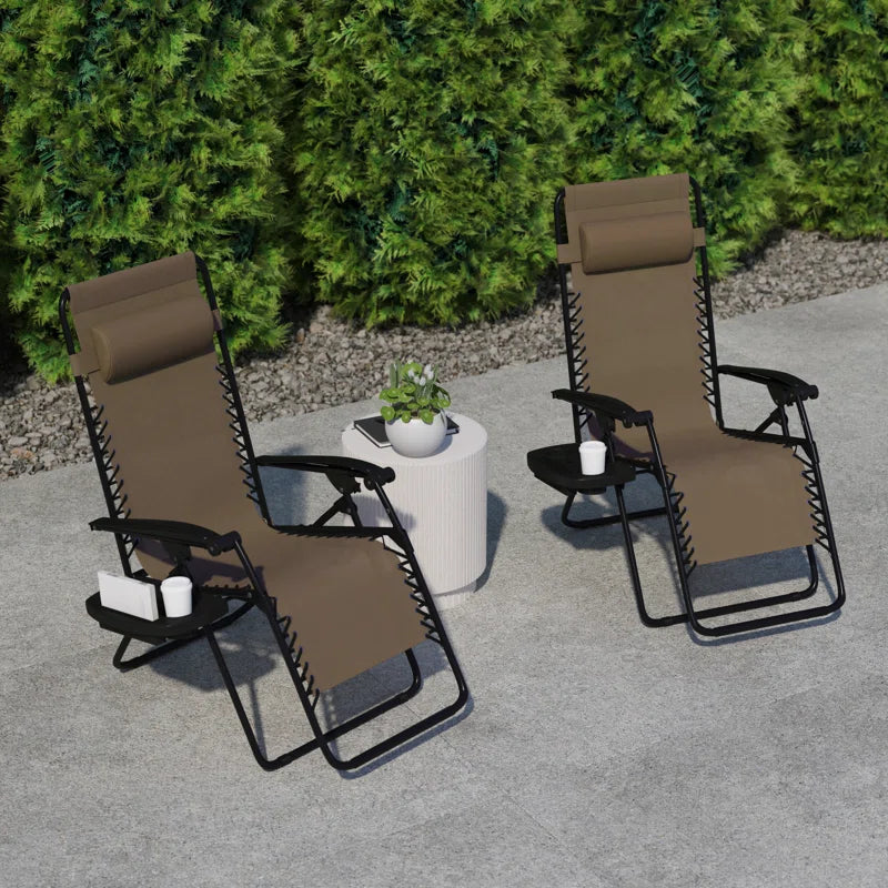 Zero Gravity Reclining Chair Set Of 2, Dark Brown