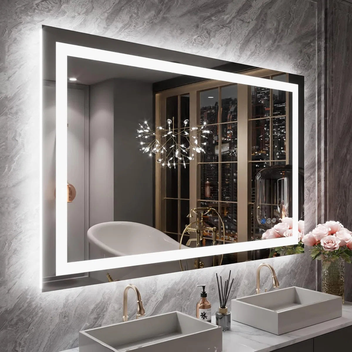 LED Bathroom Mirror, Anti-Fog / Dimmable / 3 CCT