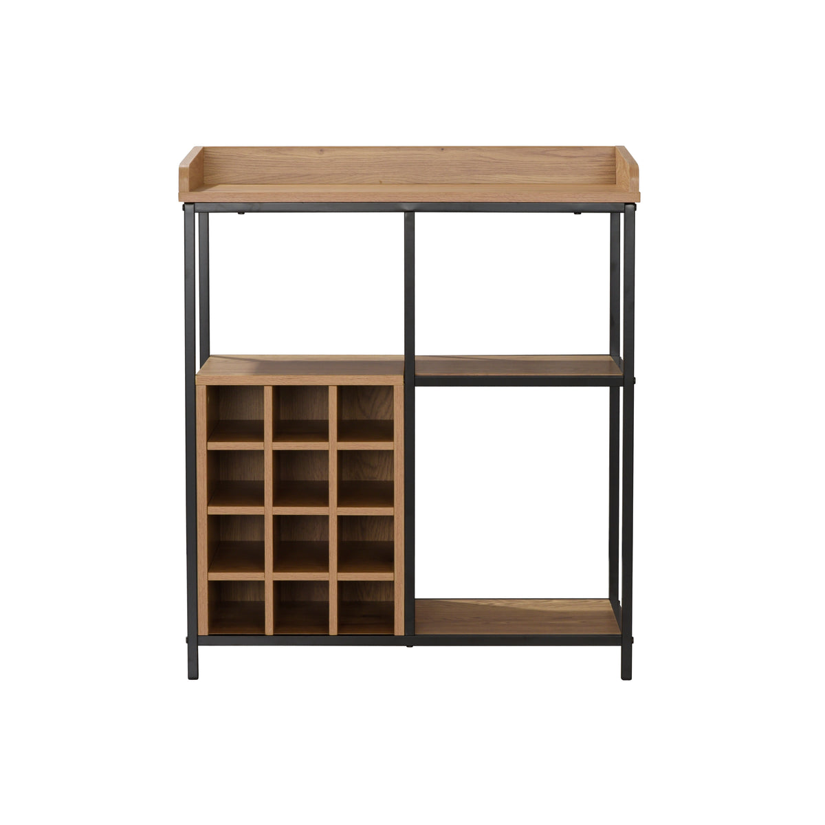 Industrial Wine Rack with Storage Shelves