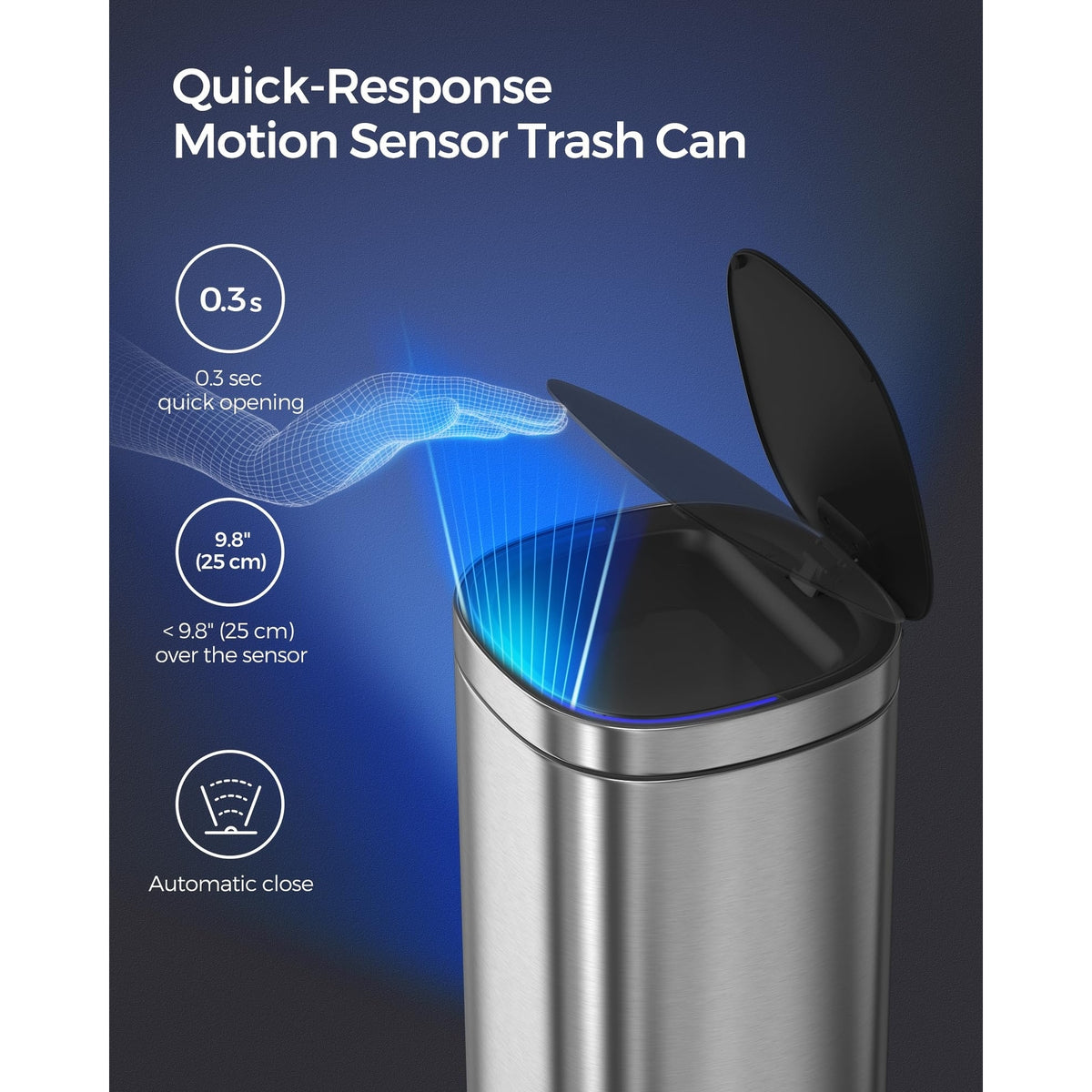 Motion Sensor Trash Can, 13 Gallon