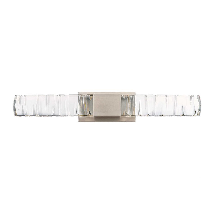Juliet 2-Light Brushed Nickel Crystal LED Vanity Light