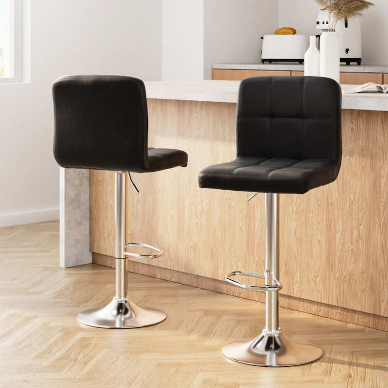 Elemena Square Counter Height Bar Stool, Black