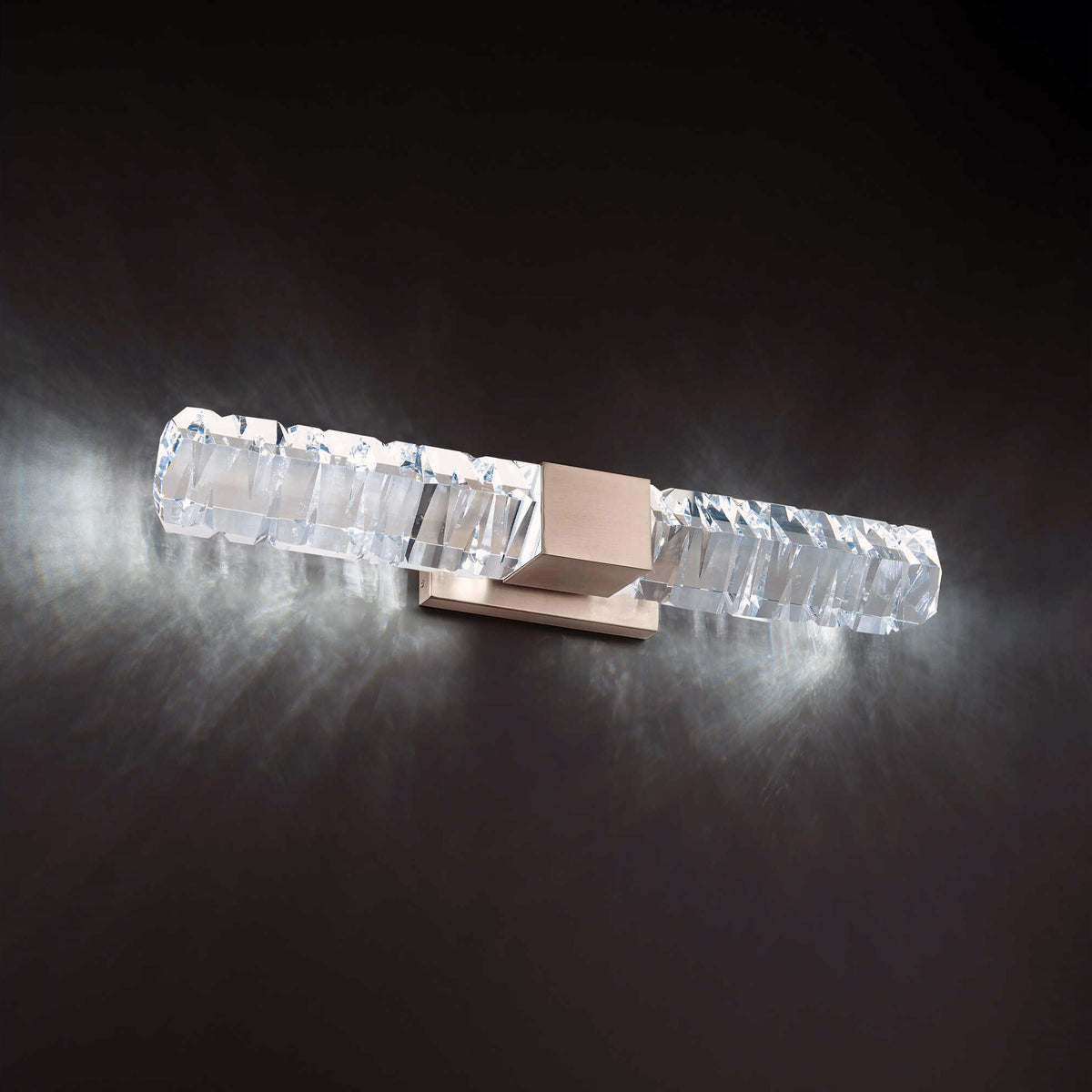 Juliet 2-Light Brushed Nickel Crystal LED Vanity Light