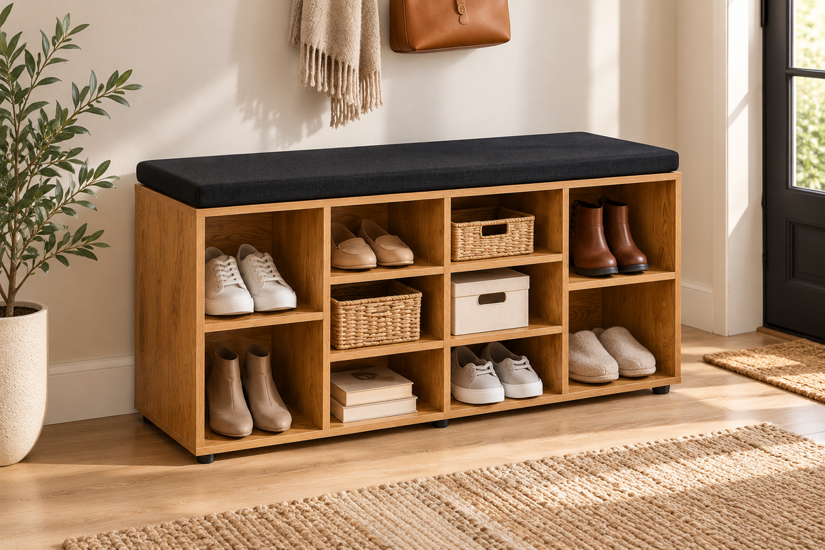 Industrial 10-Compartment Shoe Storage Cabinet