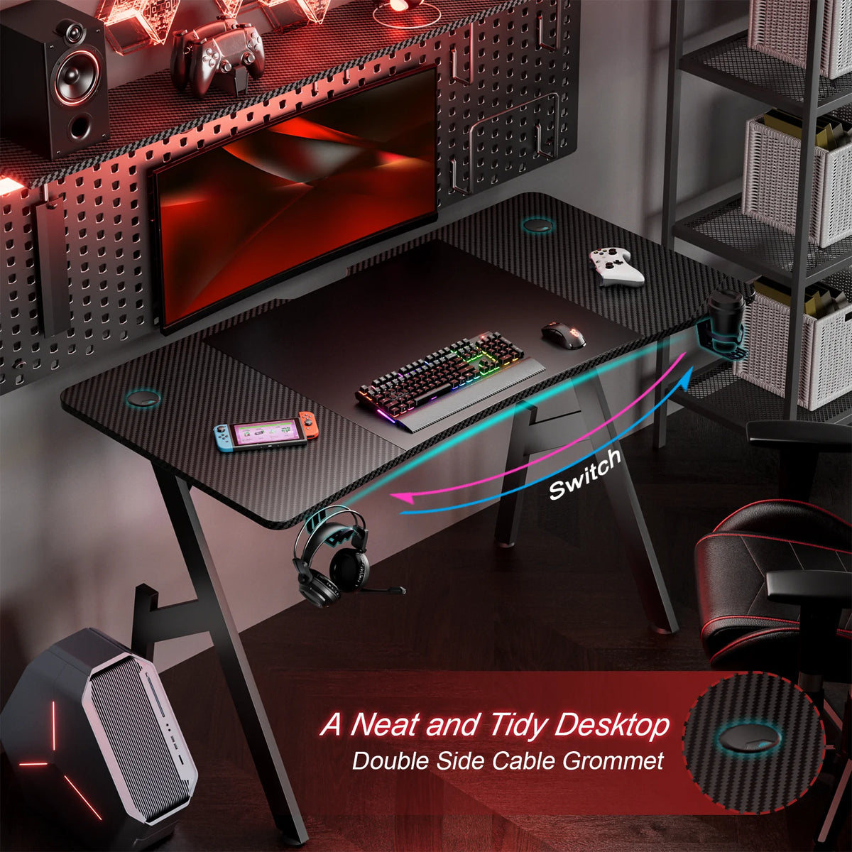 47“ Carbon Fiber Surface Gaming Desk