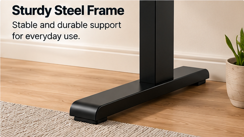Manual Height Adjustable Standing Desk with Hand Crank, Sit-Stand Computer Desk, Black – 120 cm / 140 cm