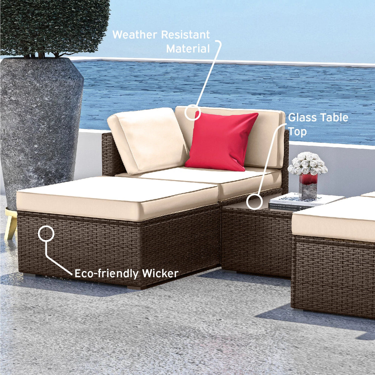 5 Piece Patio Furniture Set